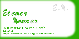 elemer maurer business card