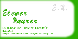 elemer maurer business card